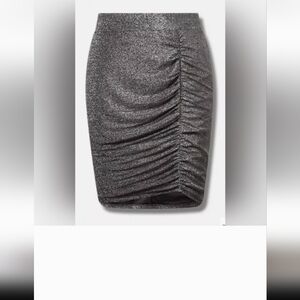 Torrid Shimmering Gray Ruched Mini Skirt